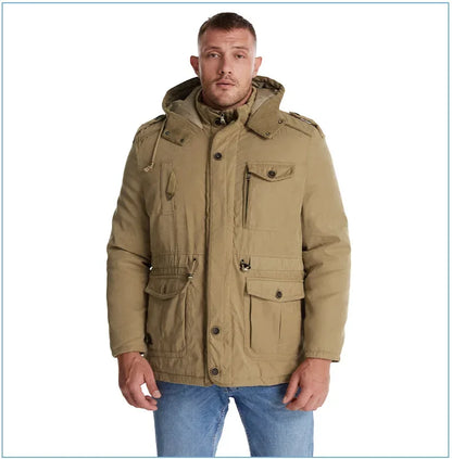 Thickened Multi-Pocket Mid-Length Casual Coat