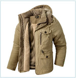 Thickened Multi-Pocket Mid-Length Casual Coat