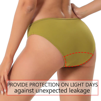 Women's Period Proof Swimwear Mid-Waist Bikini Leakproof Beach Bathing Suit
