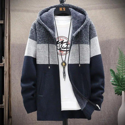 Luxury Men's Hooded Cardigan Sweater - Stylish & Functional