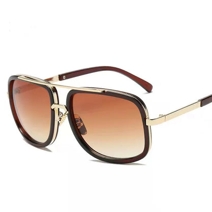 Men’s Vintage Pilot Sunglasses UV400 Gradient Brown Driving Glasses