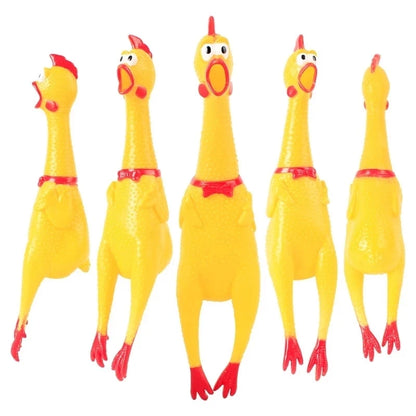 Squeaky Screaming Chicken Dog Chew Toy