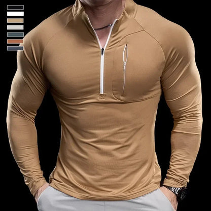 Men's Quick-Dry Long-Sleeve Gym T-Shirt
