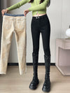 High-Waist Velvet Skinny Jeans - Warm & Stylish