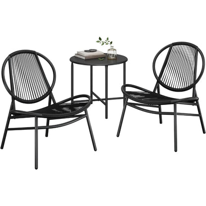 Acapulco Chairs, Side Table, Outdoor Garden Bistro Set
