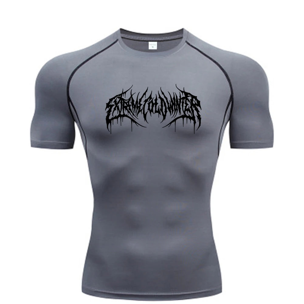 Men’s Summer Compression Short Sleeve Fitness T-Shirt – Quick-Dry Gym Top