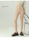 High-Waist PU Leather Fleece Leggings Warm & Stylish