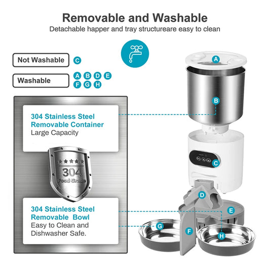 Smart Cat Feeder – Automatic Double Meal Dispenser for Cats & Dogs