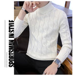 Men's White Turtleneck Sweater