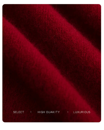 Pure Wool Men's Slim-Fit Round Neck O-Neck Cashmere Sweater