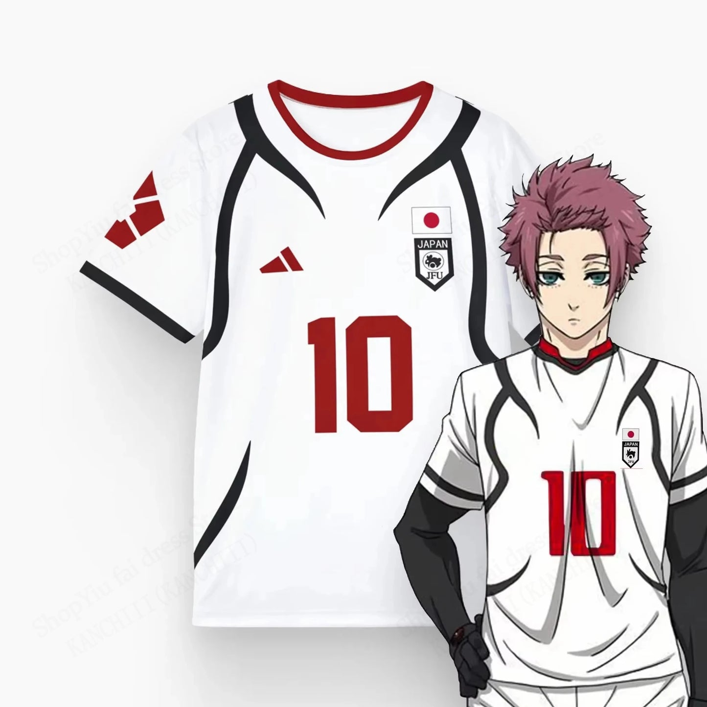 Men’s Blue Lock Sae Itoshi Anime Jersey – Oversized 3D Print T-Shirt