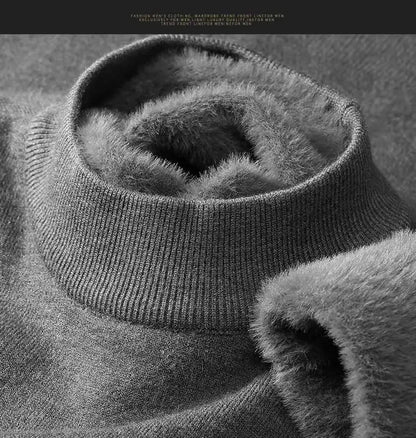 Plush Men's Knitted Turtleneck Sweater