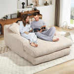 52" Upholstered Corduroy Chaise Lounge Chair - Comfy Cloud Couch