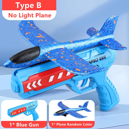 Kids Airplane Launcher Toys – 13.2'' LED Foam Glider Catapult Plane