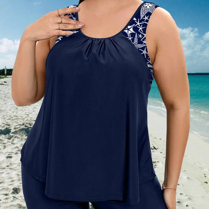 Plus Size Tankini Swimsuit for Women with Shorts 4XL Beachwear