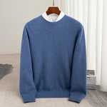 Pure Wool Men's Slim-Fit Round Neck O-Neck Cashmere Sweater