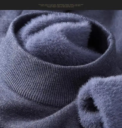 Plush Men's Knitted Turtleneck Sweater