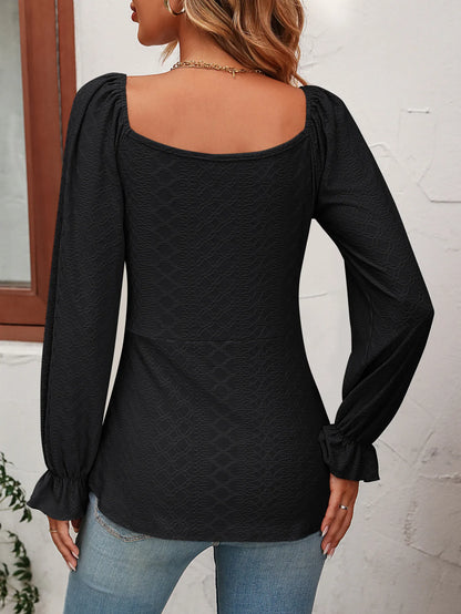Sexy V-Neck A-Line Blouse with Drawstring Waist