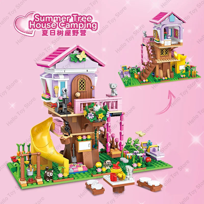 Girls Friendship Tree House Villa Castle Building Blocks