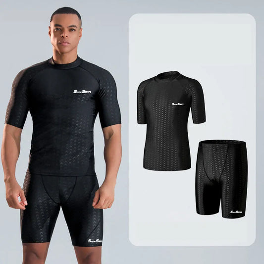 Men’s Quick Dry Swim Shorts Plus Size 5 Quarter Loose Fit Swimwear