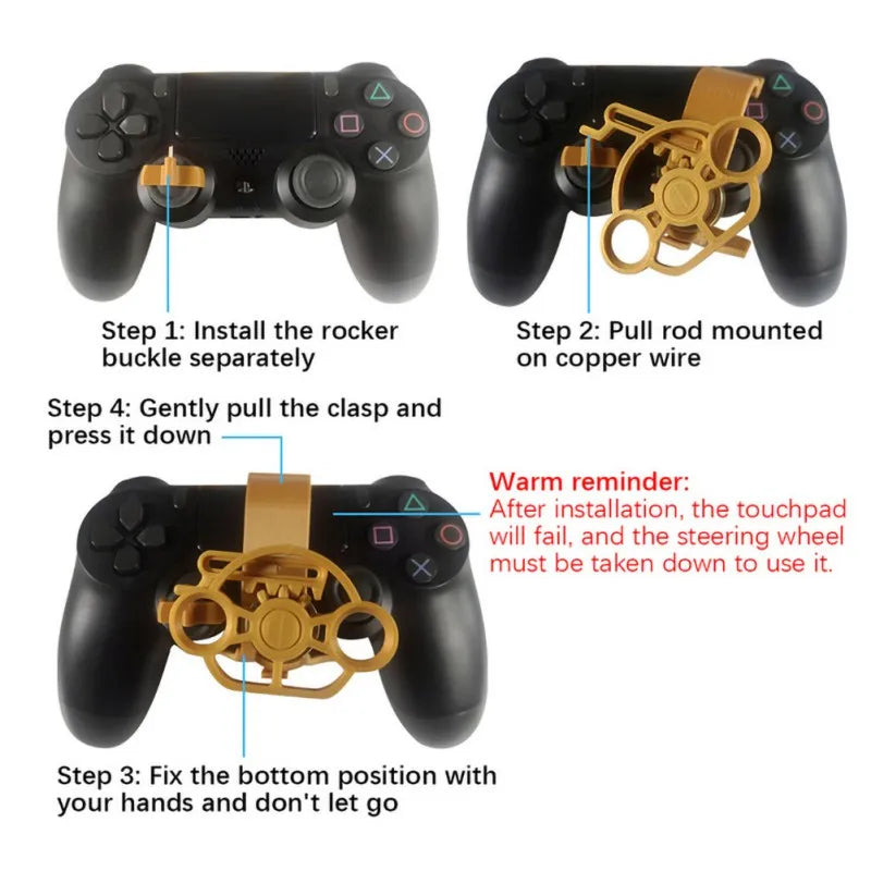 Mini Racing Wheel Controller for PS4 - 3D Printed Game Accessory