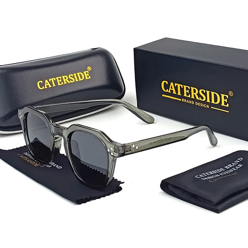 Retro Polarized Sunglasses for Men and Women with Ultralight TR90 Frame