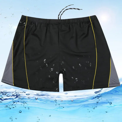 Men's Elastic Swim Trunks Plus Size Beach Surfing Boxer Shorts