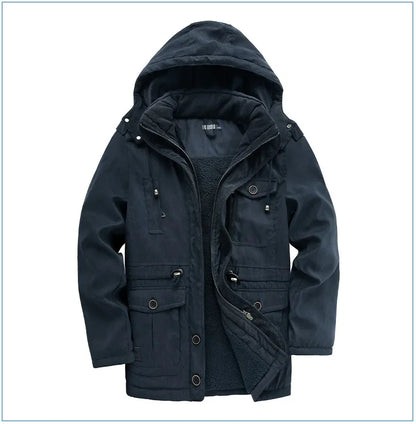 Thickened Multi-Pocket Mid-Length Casual Coat