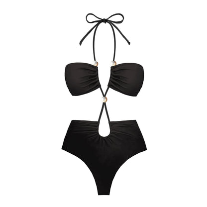3Pcs White Pearl Bikini Set with Cover-Up