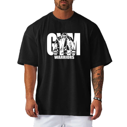 Men’s Oversized Quick-Dry Gym T-Shirt – Breathable Mesh Fitness Tee