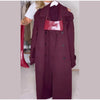 Elegant Burgundy Wool Blend Long Coat for Women