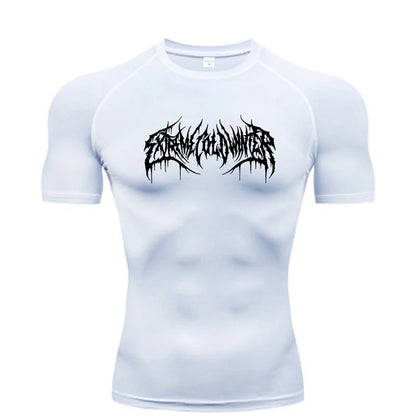 Men’s Summer Compression Short Sleeve Fitness T-Shirt – Quick-Dry Gym Top