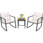Outdoor Patio Furniture with Chairs & Glass Coffee Table