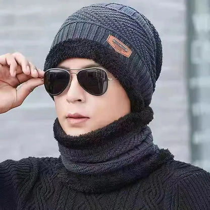 Winter Knit Hat & Scarf Set for Men