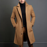 Luxury Men's Wool Trench Coat - Mid-Long Business Overcoat