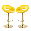 Set of 2 Velvet Adjustable Bar Chairs