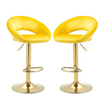 Set of 2 Velvet Adjustable Bar Chairs