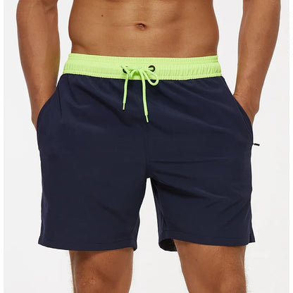 Men’s Quick Dry Swim Trunks with Zipper Pockets and Mesh Lining