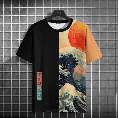 Unisex Japanese Samurai Cat 3D Printed T-shirt