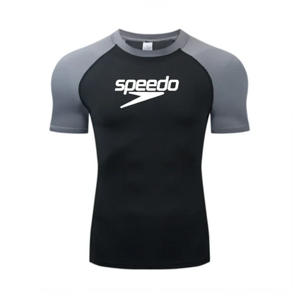 Men's UV Protection Surf Rash Guard Diving Suit Short Sleeve Swimwear