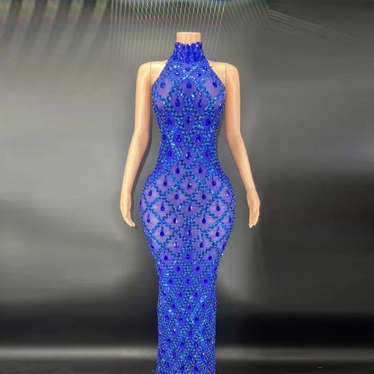 Sparkly Silver Rhinestone Prom & Evening Gown – Luxe Edition