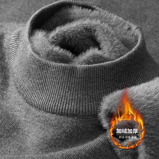 Plush Men's Knitted Turtleneck Sweater