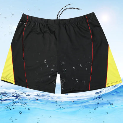 Men's Elastic Swim Trunks Plus Size Beach Surfing Boxer Shorts