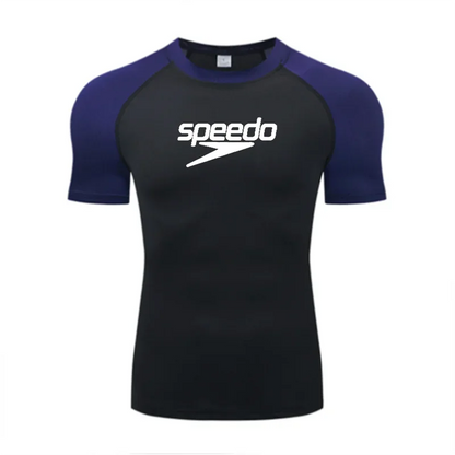 Men's UV Protection Surf Rash Guard Diving Suit Short Sleeve Swimwear