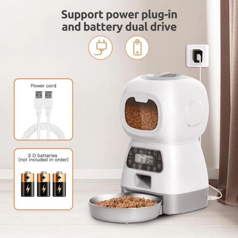 Smart WiFi Pet Feeder with Voice Recorder & Timer