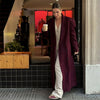 Elegant Burgundy Wool Blend Long Coat for Women