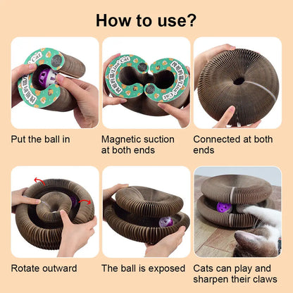 Magic Foldable Cat Scratcher & Bed - Interactive & Durable Pet Toy