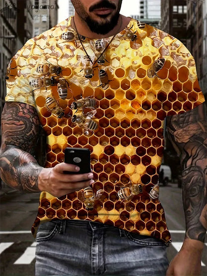 Men's 3D Printed Gradient Streetwear T-Shirt