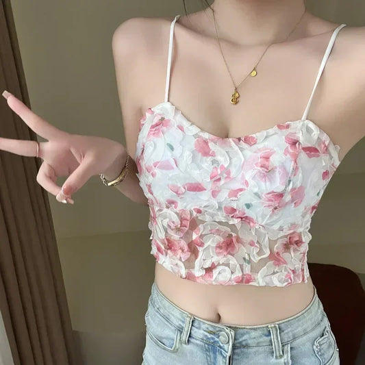 Vintage Lace Sleeveless Blouse for Women
