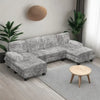 Convertible U-Shaped Modular Sofa Set with Double Chaise